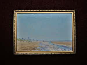 Henri Savrij - Haarlems impressionist - olieverf - "aan het strand bij Katwijk" gesigneerd verkocht voor € 10!