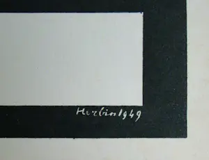 Auguste Herbin - Une - 1954 - Sjabloon in gouachekleuren - Gesigneerd en gedateerd - Atelier Renson kopen? Bied vanaf 400!