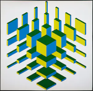 Jan Slothouber - en William Graatsma - Zeefdruk, Cubic Colour Graphic 1/3 kopen? Bied vanaf 1!