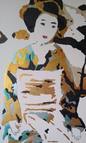 Martine Jacobs - Golden Girl aquarel kopen? Bied vanaf 90!