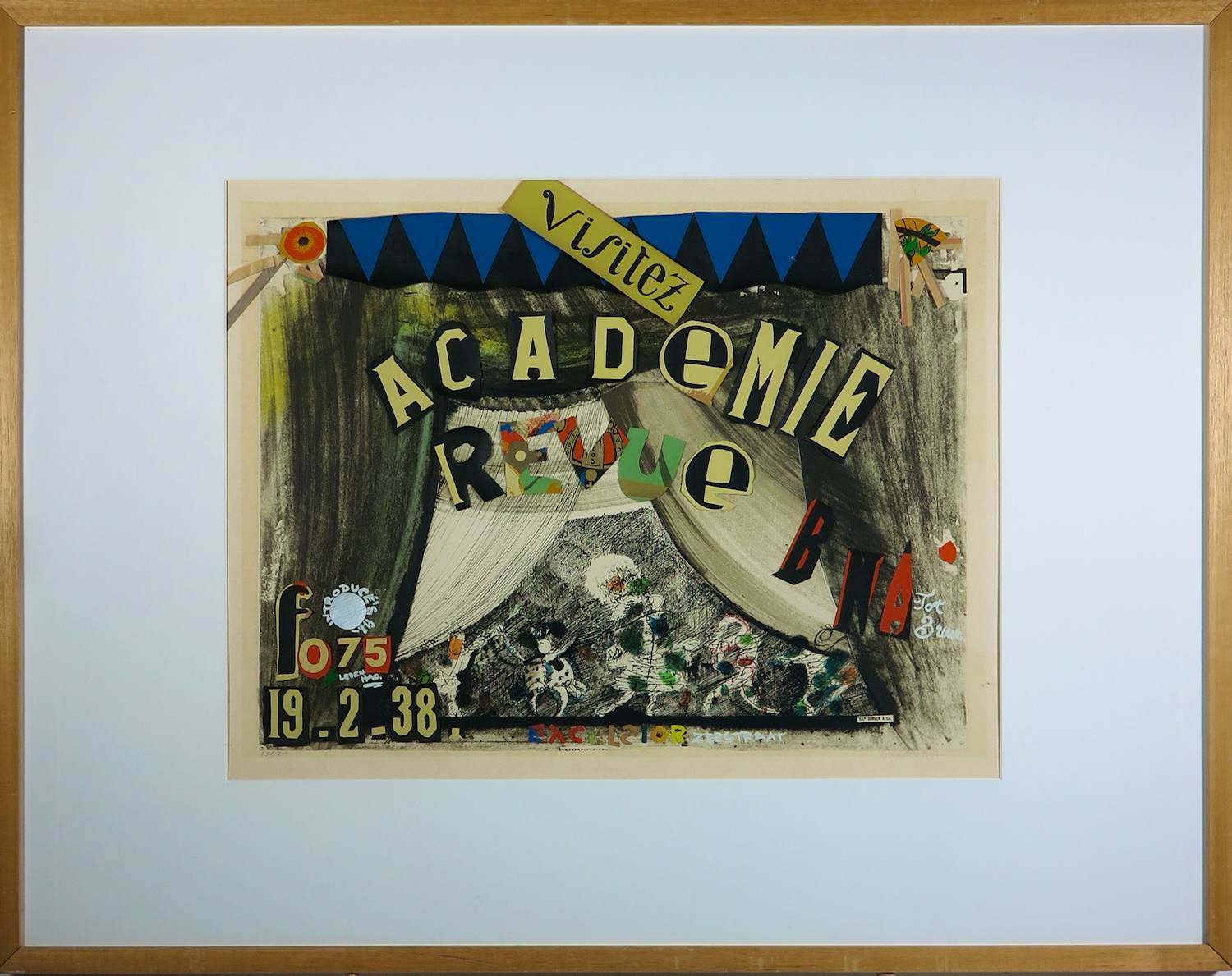 Paul Citroen - Collage op board, Visitez acedemie revue - Ingelijst kopen? Bied vanaf 75!