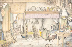 Jan Strube - Boeren interieur omstreeks 1900 Noord-Brabant, Nederland kaufen? Bieten Sie von 75!
