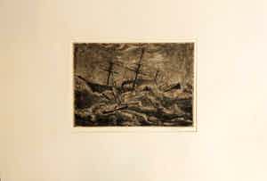 Ed Merk - Bewerkte collage van oude gravures - Geheim Agent ter Zee verkocht voor € 50!