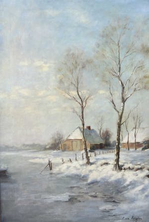 Fedor van Kregten - C4749-2, Polderlandschap in de winter kopen? Bied vanaf 450!