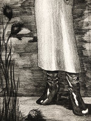 Ada Breedveld - Surrealistische ets vrouw met vleermuizen kopen? Bied vanaf 75!