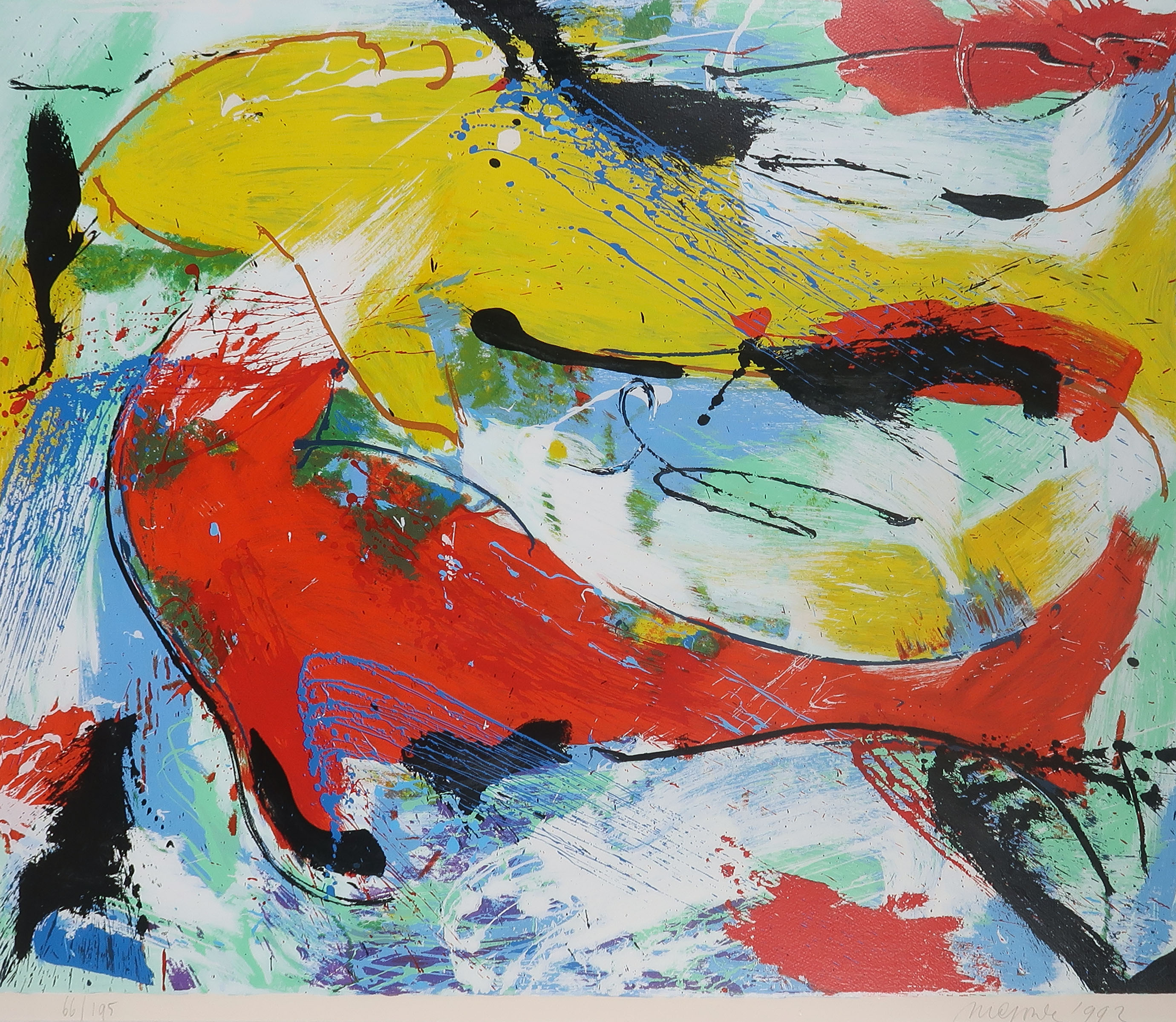 Nic Jonk - Zeefdruk, Zeehond en vis - Ingelijst (Groot) kopen? Bied vanaf 80!