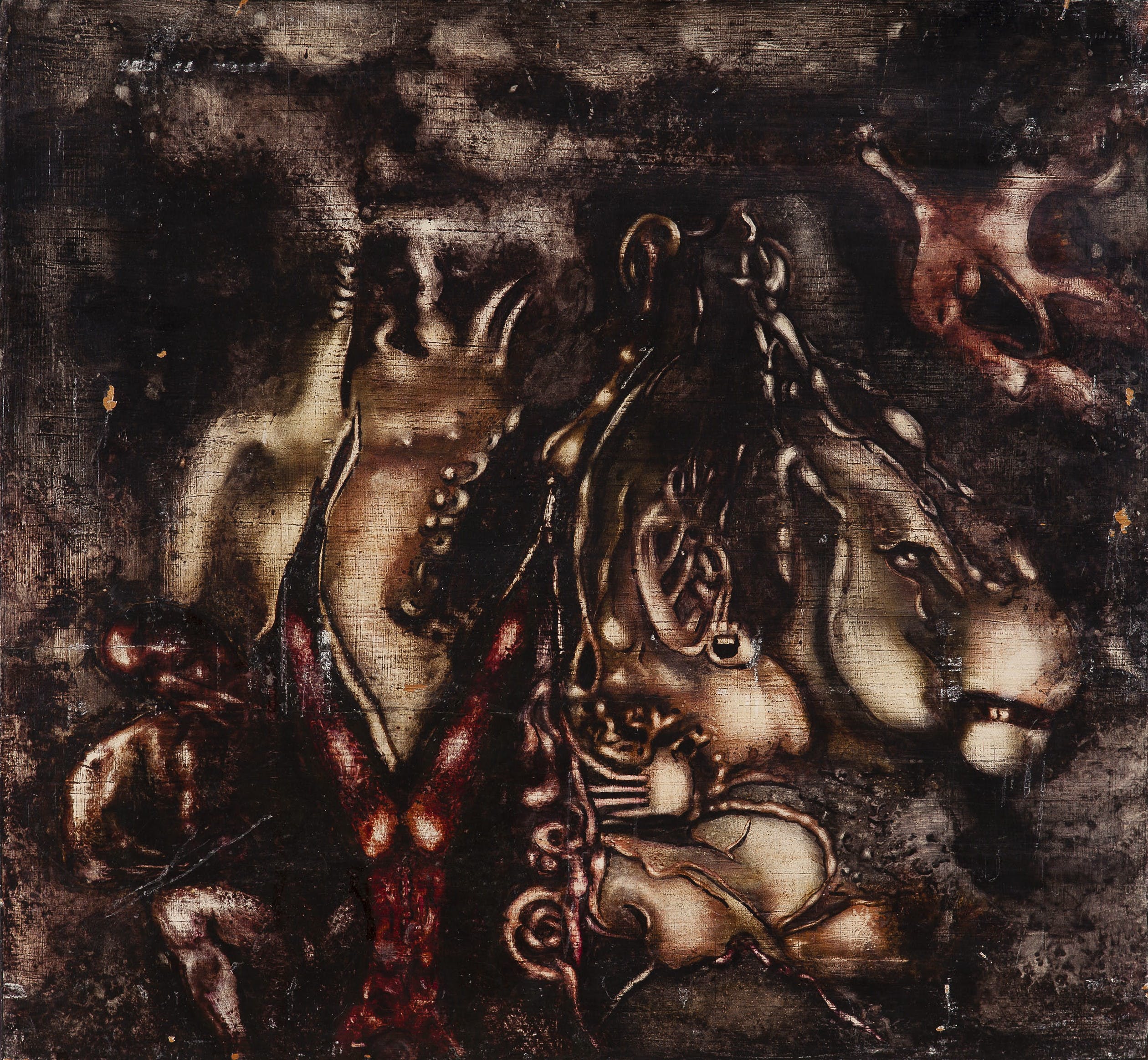 Jos Schellekens - De vogels van mijn jeugd zijn dood - Acryl op houten paneel - Gesigneerd kopen? Bied vanaf 10!