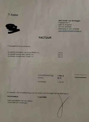 Nell van Groningen - Acrylwerk schelpen met zand kopen? Bied vanaf 299!