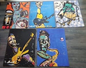 Herman Brood - De band, complete serie van vijf zeefdrukken kopen? Bied vanaf 1250!