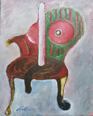 Peter Diem - Gemengde techniek op doek - ingelijst - 1994 kopen? Bied vanaf 750!