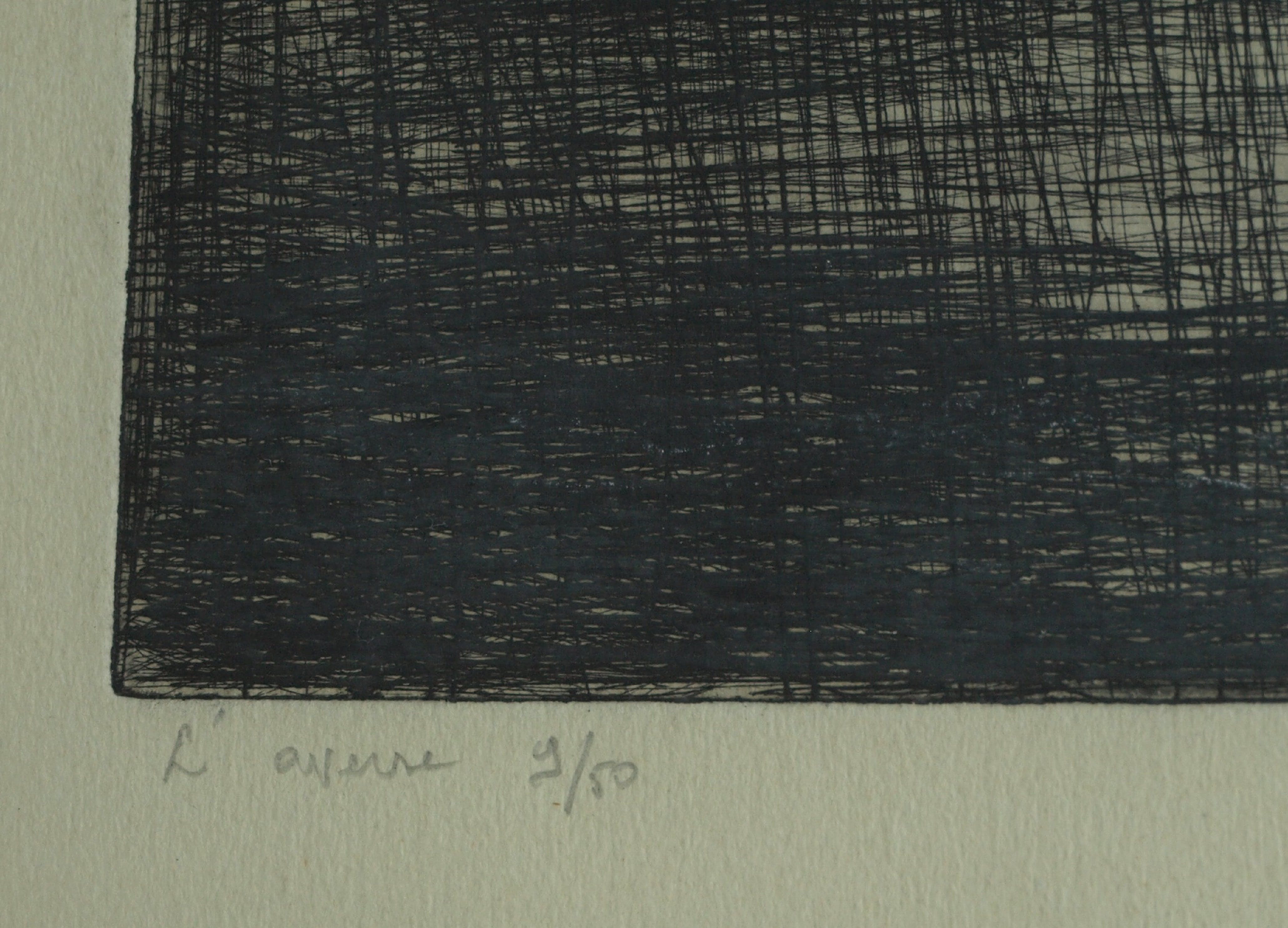 Niet of onleesbaar gesigneerd - Gesigneerde ets – Landschap in de regen – ingelijst – 1948 kopen? Bied vanaf 1!