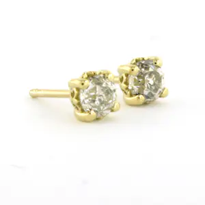 18k geel gouden solitair oorknoppen met Bolsjewiek geslepen diamant tot. 1.00ct kopen? Bied vanaf 650!