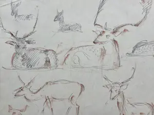 Douwe Jan van der Zweep - Herten. Atelierstempel. kopen? Bied vanaf 89!