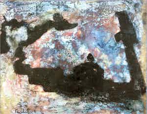 Pieter van Goudzwaard - abstract expressionisme - gemengde techniek verkocht voor € 75!