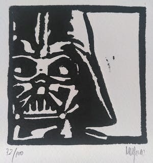 Niet of onleesbaar gesigneerd - "Star Wars", complete set (hout/linosnede) van 4 stuks! kopen? Bied vanaf 1!