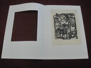 Lou Strik - meester Graficus - grote Hout/Linosnede "moeder en kind" gesigneerd kopen? Bied vanaf 36!