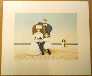 Jan Balet - Familie am Strand kopen? Bied vanaf 25!