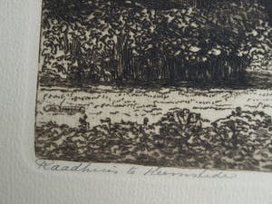 Johannes Josseaud - Ets , Raadhuis Heemstede – ca. 1925 kopen? Bied vanaf 30!