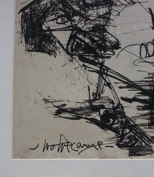 Theo Wolvecamp - abstracte inkttekening (collectie Hans en Alice de Jong) kopen? Bied vanaf 595!