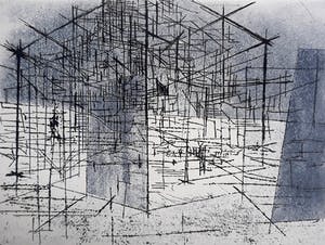 Constant - De blauwe kubus, aquatint ets (zeer beperkte oplage) kopen? Bied vanaf 995!