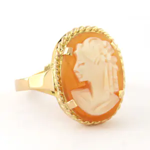 18k roségouden ring bezet met camee - rm 17 kopen? Bied vanaf 240!
