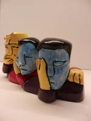 Herman Brood - Sculptuur van Kunsthars HOREN-ZIEN en ZWIJGEN kopen? Bied vanaf 125!