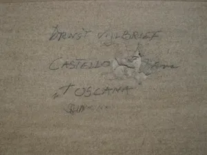 Ernst Vijlbrief - Amsterdams provo kunstenaar -1959 olieverf "zomeravond Toscane" gesigneerd kopen? Bied vanaf 38!