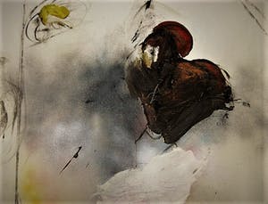 Ger Lataster - Indrukwekkend Expressionistisch olieverf "Compositie met gele bloem" GROOT! kopen? Bied vanaf 1480!
