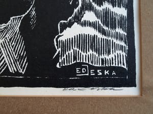 Jan Staats Kiewiet - onder pseudoniem Ed Jeska - Houtsnede , Jonge Arenden – gesigneerd -ca 1940 kopen? Bied vanaf 1!