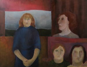 Vera de Groot - Olieverf op doek, Meisje in blauwe jurk - Ingelijst kopen? Bied vanaf 1!