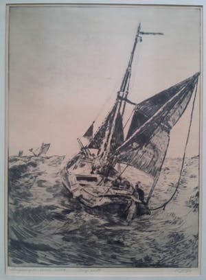 Willem Jans Dijk - Hoog aan op de Westerschelde. Zeilschip op volle zee. kopen? Bied vanaf 89!