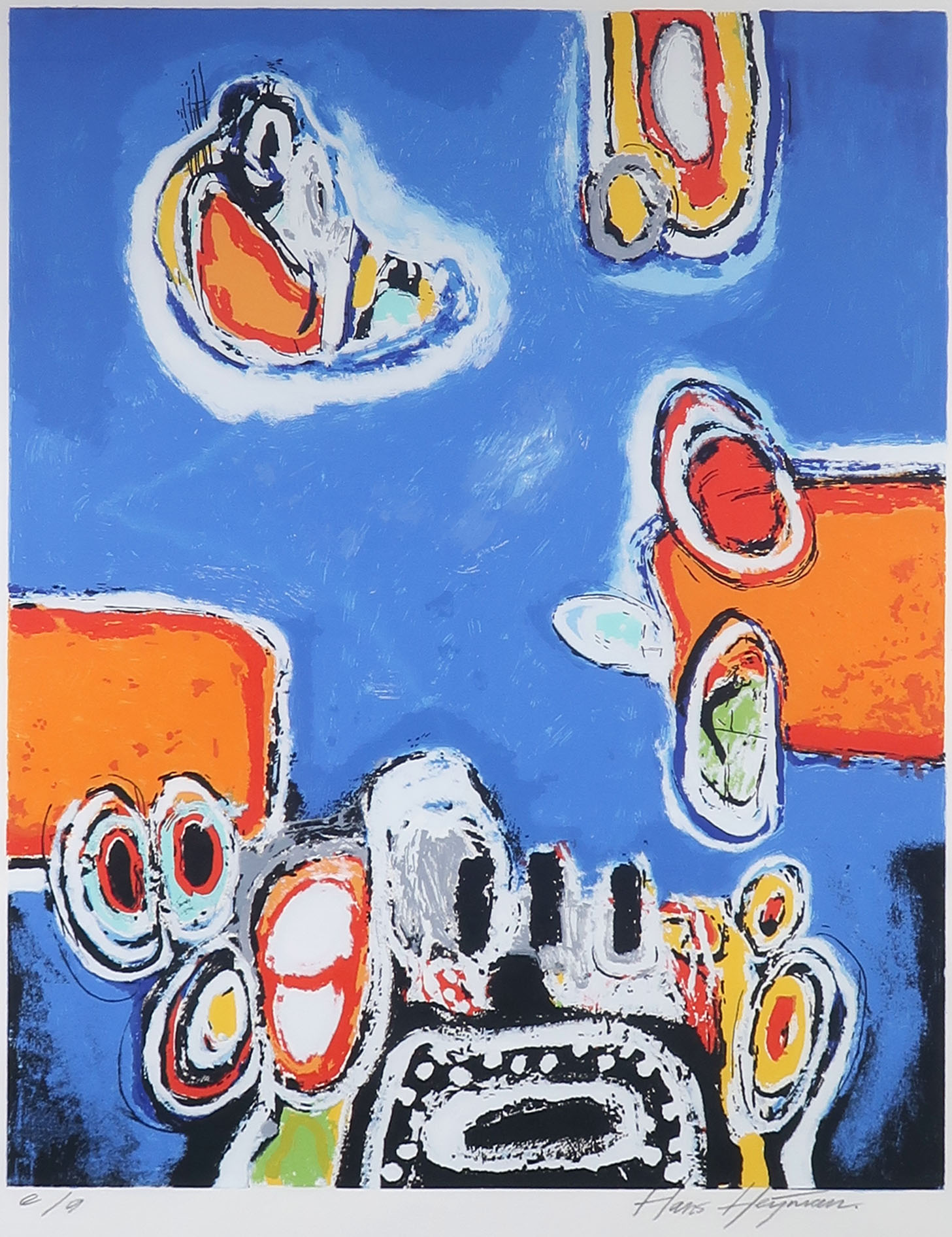 Hans Heijman - Zeefdruk, Zonder titel I - Ingelijst kopen? Bied vanaf 1!