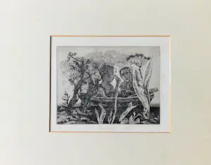 Fer Hakkaart - in zeer kleine oplage (2/15) gemaakte Ets "huwelijksbootje" potldgesigneerd 1968 kaufen? Bieten Sie von 36!