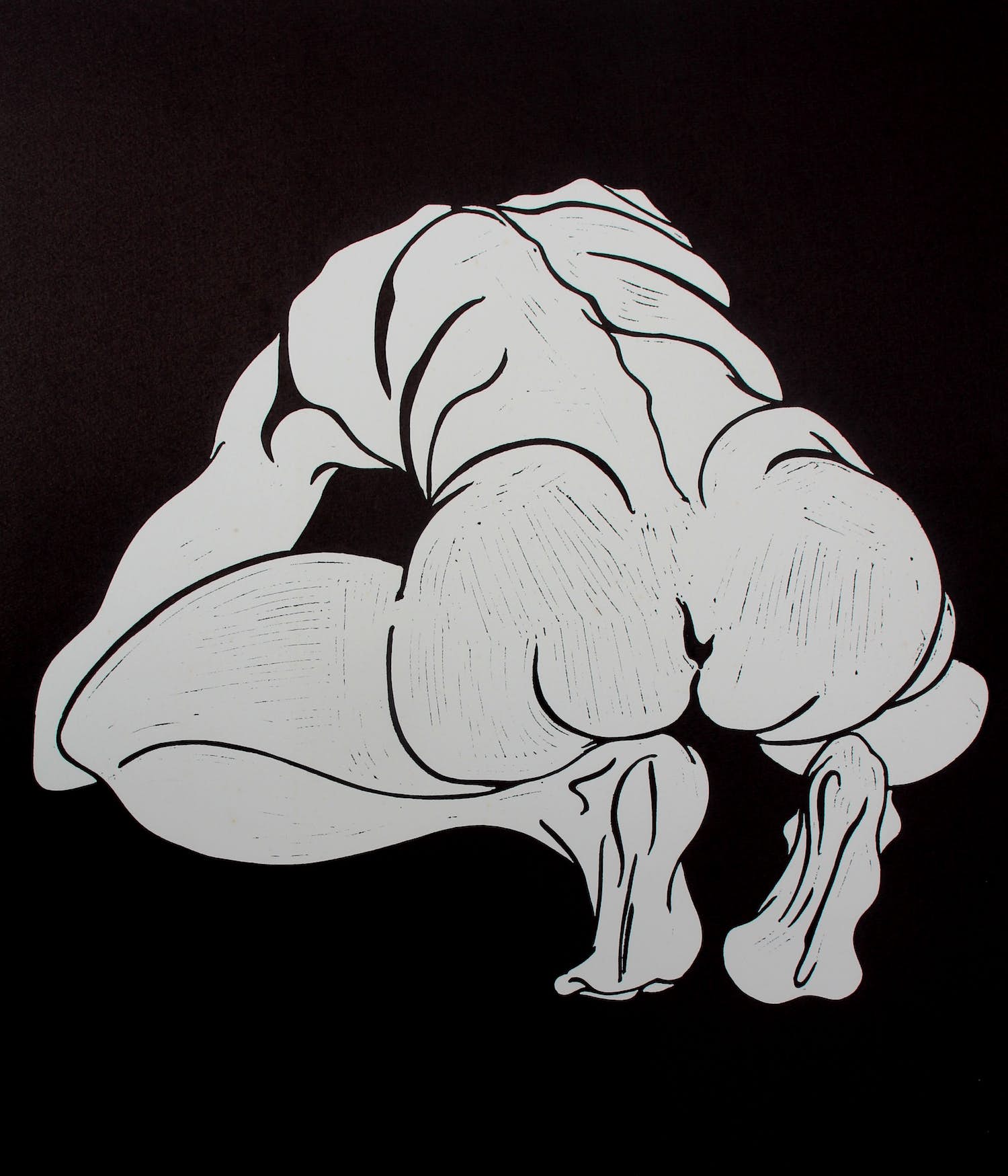 Auk de Boer - Linosnede - 1985 verkocht voor € 59!