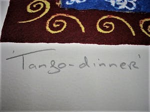 Jacques Tange - populair Rotterdams graficus - gesigneerde Zeefdruk - Tango dinner - 200 exempl. kopen? Bied vanaf 29!
