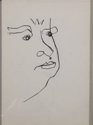 Siep van den Berg - Lot van drie tekeningen, Vier gezichten - Ingelijst kopen? Bied vanaf 35!