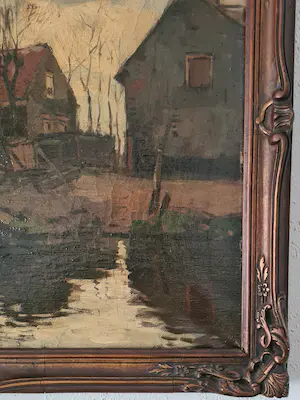 Ben Viegers - Dorpsgezicht met bruggetje kopen? Bied vanaf 450!