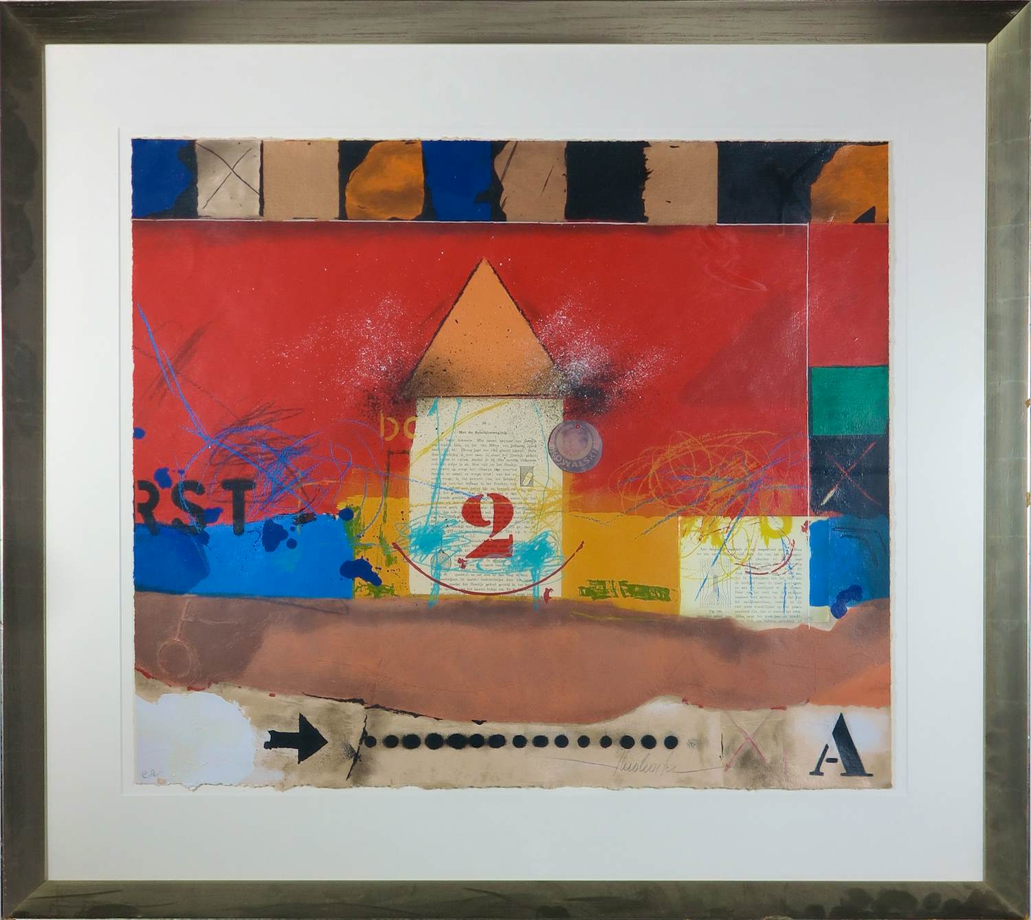 Theo Koster - Gemengde technieken op stevig papier , Zonder titel - Ingelijst kopen? Bied vanaf 70!