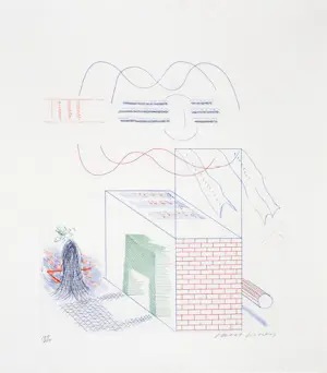 David Hockney - The Buzzing of the Blue Guitar - Aquatint, Ets - 1976 kopen? Bied vanaf 3900!