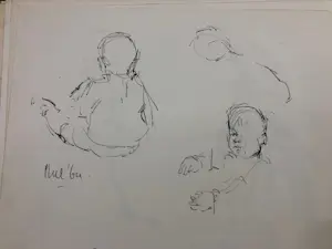 Phil Vermeer-Weterings - twee kinderen (meerdere tekeningen) kopen? Bied vanaf 50!