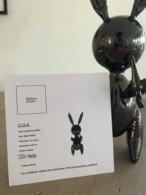 Jeff Koons - Black Balloon Rabbit - 280/500 - Nieuw in doos + certificaat kopen? Bied vanaf 640!