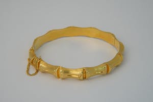 2527 - Elegante 18 karaats gouden "Bamboe" unisex armband - hollands keur kopen? Bied vanaf 370!