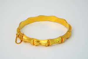 2527 - Elegante 18 karaats gouden "Bamboe" unisex armband - hollands keur verkocht voor € 370!