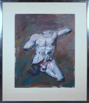 Elizabeth de Vaal - Olieverf op papier, Torso - Ingelijst verkocht voor € 50!
