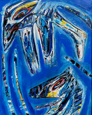 Henk Vierveijzer - Figuren, acrylverf op paneel (groot) verkauft für € 140!