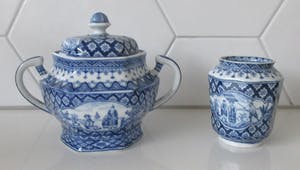 Royal Mosa - Suikerpot en sigarettenbeker servies Lange Lijs kopen? Bied vanaf 1!