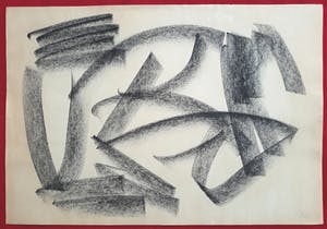 Andre van der Vossen - Abstracte compositie, tekening met pastelkrijt kopen? Bied vanaf 95!