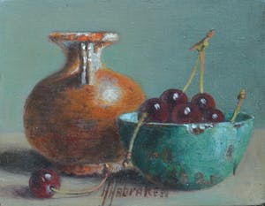 Hans Habraken - stilleven met kersen kopen? Bied vanaf 150!