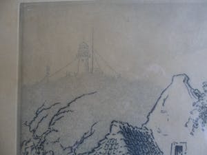 Toon de Jong - Ets, Titel, Vlieland kopen? Bied vanaf 40!