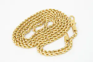 13 - Lang (75cm!) & massief 22 Krt geelgouden "Koord" collier ketting - gekeurd kopen? Bied vanaf 970!